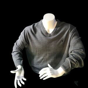 U.S. Polo ASsn Men's Gray V-Neck Sweater XXL